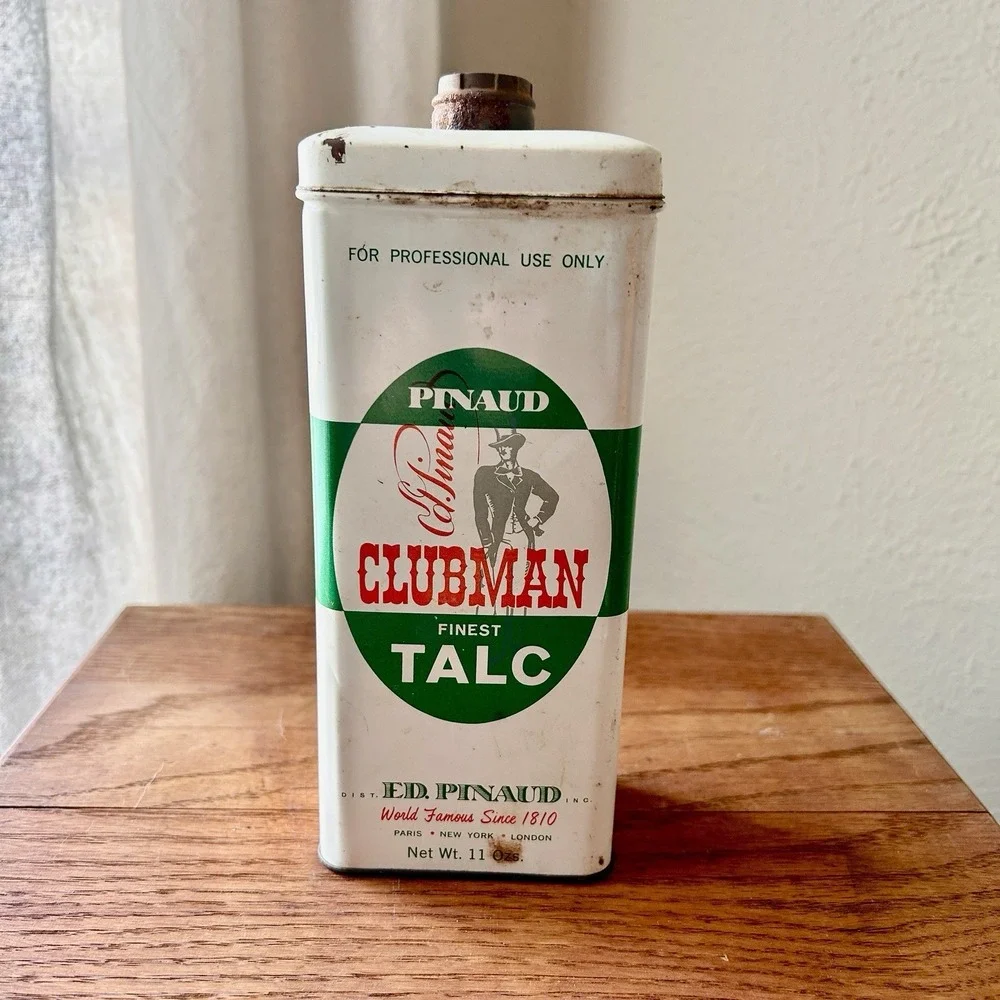 Clubman Pinaud Talc Tin 1962 Johnny Graham Glendale Barber Shop Dallas History